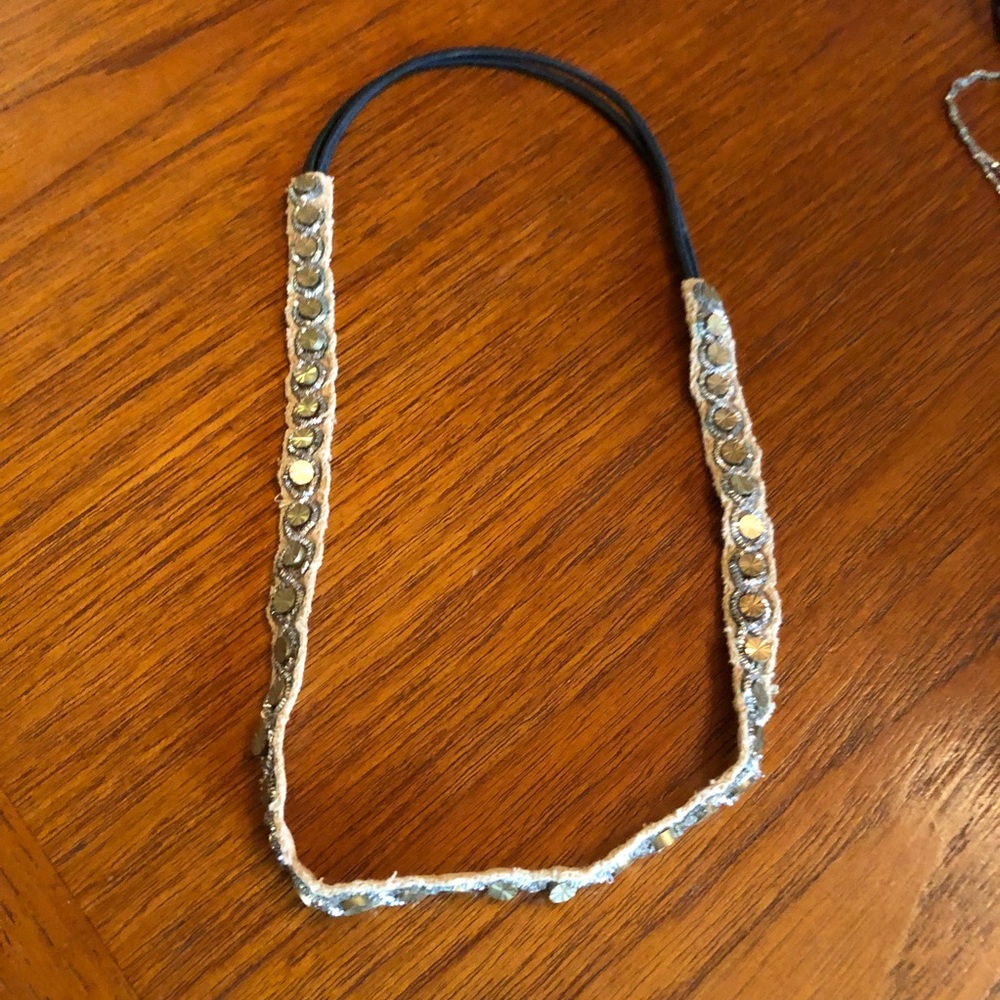 Gold and silver elastic headband